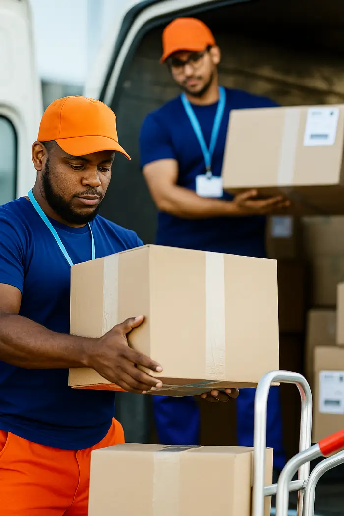 Operario revisando carga